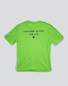 Paradise Performance: Perform Better For Life Drifit Tee: Safety Green