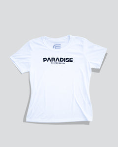 Paradise Performance Logo Ladies Drifit: White